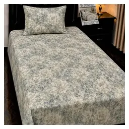 Nishat Powder Blue Floral Pure Cotton 4-Piece Single Bedsheet Set