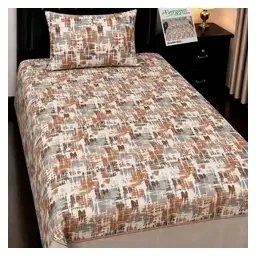GulAhmed Terracotta Abstract Pure Cotton 4-Piece Single Bedsheet Set