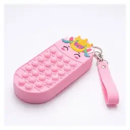 Pink Unicorn Pop-It Mini Purse Keychain